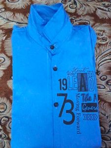 Blue Graphic Print Shirt