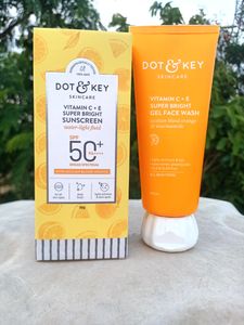Combo ❤️Dot & Key Vitamin C 🧡 Sunscreen+ Facewash