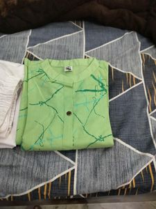 Green Kurta And White Pant