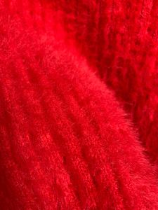 Glassons Red Fuzzy Cropped Sweater