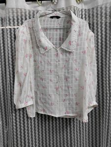 Floral White Partywear Top