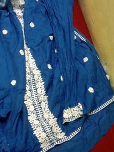 Elegant Blue Embroidered Kurta Set