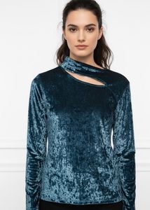 Latin Quaters Velvet Cutout Top