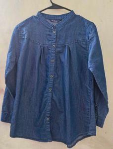 Denim Button-Up Top