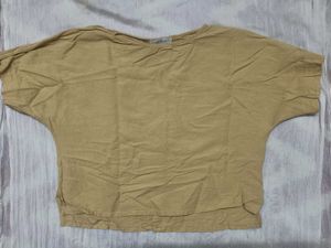 Beige Relaxed Fit crop Top