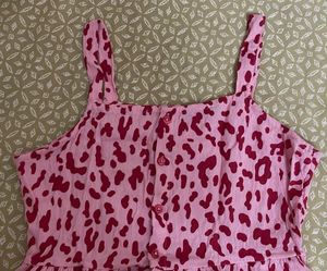 Pink Floral Printed Dress