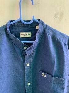 Lacoste Blue Band Collar Shirt