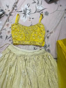 Yellow Heavy Lehenga Choli Set