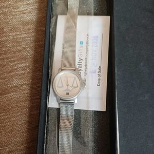 Libra zodiac Silver Mesh Watch for women