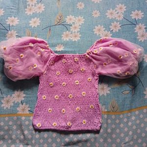 Floral Puff Sleeve Top