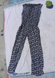 Black And White Floral Jumpsuit
