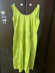 Lime Green Sleeveless Dress Women