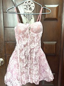 Pink Lace Mini Dress