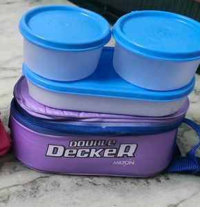 Two Milton DOUBLE Decker And Singnoware Lunch Bo