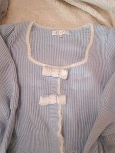 Blue Krache Bow Cardigan