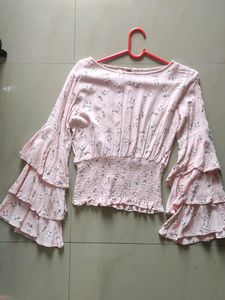 Frill Sleeves Pink Top