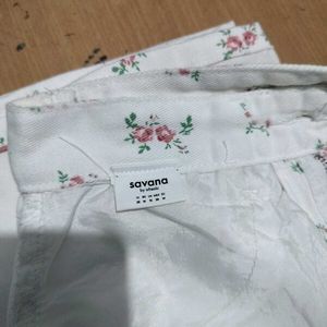 Floral Print High Waist Jeans