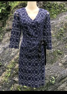 Elegant Navy Print Dress