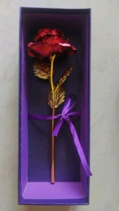 24k gold plated red rose