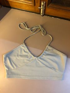 Light Blue Halter Crop Top