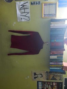 Red Turtleneck Cardigan