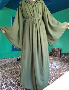 Elegant Olive Green Ethnic Abaya