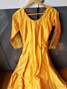 49) Price Drop Yellow Embroidered AnarkaliFullSuit
