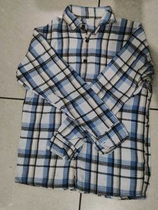 Blue &amp; White Checked Shirt