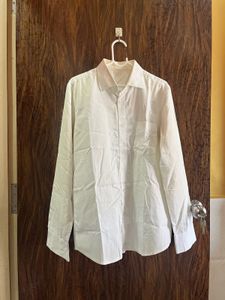 42/L Men Cotton White Shirt