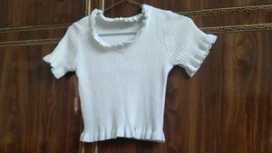 Cute White Ruffle Top