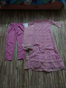 pink festive girls dress