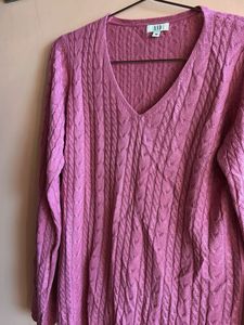 Pink Cable Knit Sweater