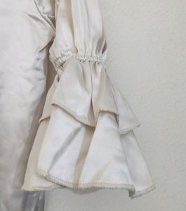 Beige Silk Peplum Top