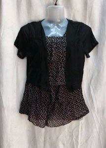 Black Top and Shrug Set
