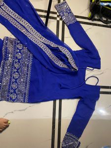 Georgette Embroidery Women Stitched Kurti Sharara