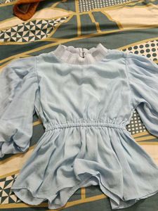 Elegant Light Blue Blouse