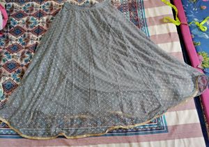 Beautiful Grey Skirt With Sequence Work