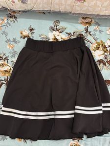 Black Skirt with White Stripes
