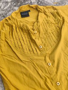 Kiona Mustard Button-Down Top