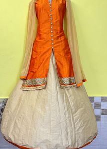 Orange &amp; Beige Kurta Set