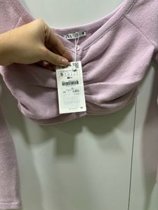 Zara Cropped Off Shoulder Top Size S