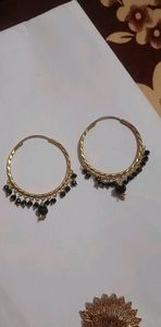 gold and black colour earings in Punjabi style