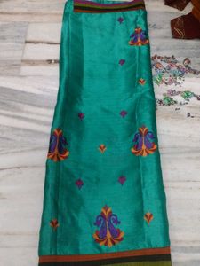 Elegant Green Embroidered Saree