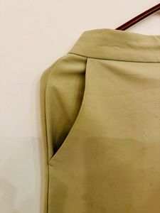 Pastel Green High-Waist Straight-Leg Trousers