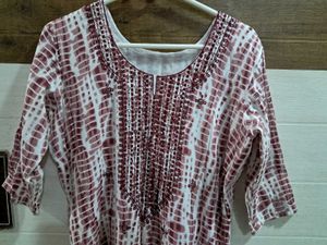 Stitched Cotton Kurta Set With Dupatta