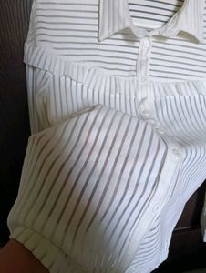 Shein Striped Button Down Shirt