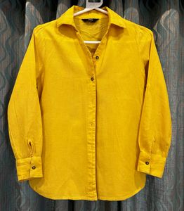 Max Women Yellow Cotton Shirt