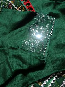 Green Saree With Blouse Size 44 Inch