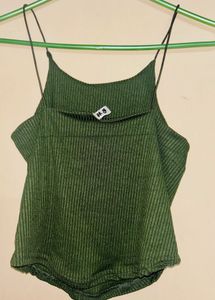 Green Ribbed Cami Top