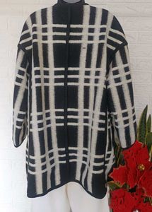 Imported Checkered Overcoat